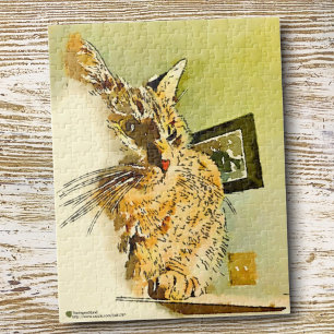 Quebra-cabeça Cor d'água do coração do Gatinho