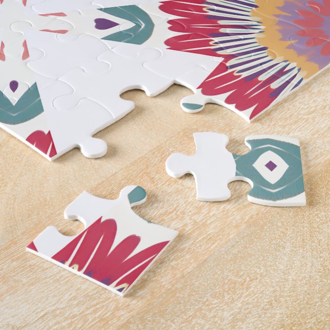 Quebra-cabeça Cor de Água Rosa, Branca e Púrpura Floral (Lateral)