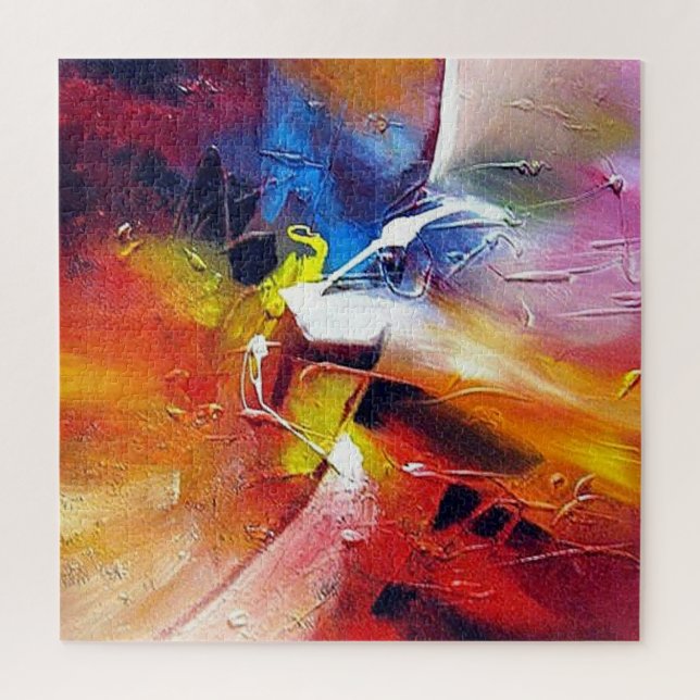 Quebra-cabeça Cor de pintura do estilo expressionista do Abstrat (Vertical)