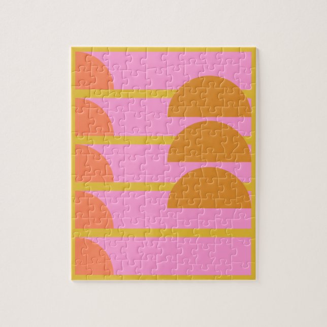 Quebra-cabeça Cor-de-rosa branca, colorida, da arte escandinava (Vertical)