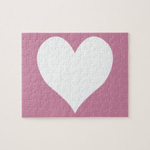 Quebra-cabeça Coração bonito cor-de-rosa e branco da caxemira