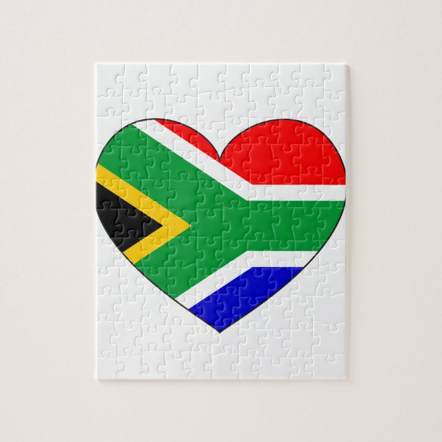 Quebra-cabeça Coração da bandeira de África do Sul (Vertical)