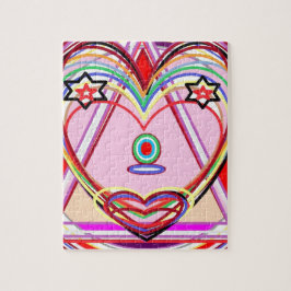 Quebra-cabeça Coração dentro de um triângulo - amor, beijo,