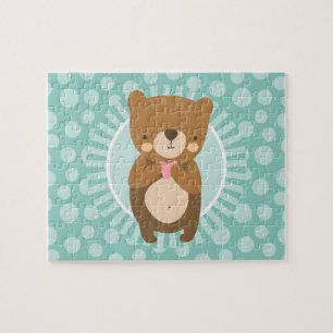 Quebra-cabeça Coração do Urso de Teddy Castanho Bonito