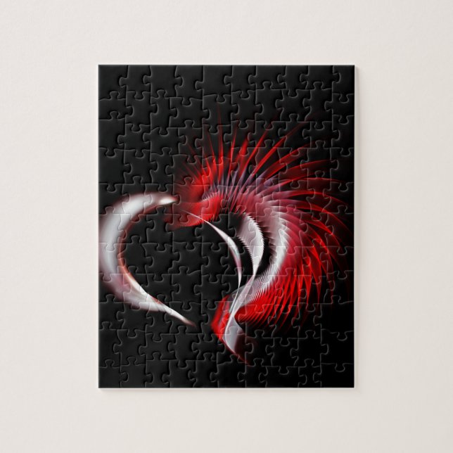 Quebra-cabeça Coração Metálico (Vertical)