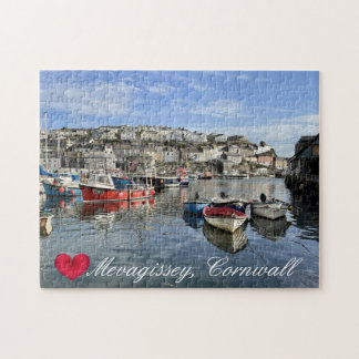 Quebra-cabeça Coração Personalizado Mevagissey Peixe Desembarque