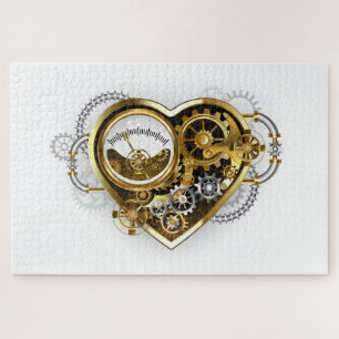 Quebra-cabeça Coração Steampunk com Manômetro