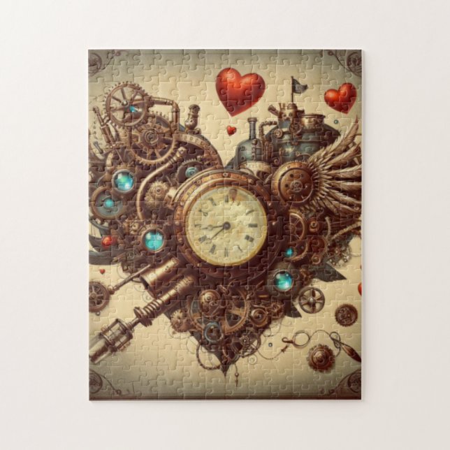 Quebra-cabeça Coração Steampunk/Dia dos Namorados (Vertical)