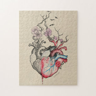 Quebra-cabeça Corações anatômicos da arte dois do amor com