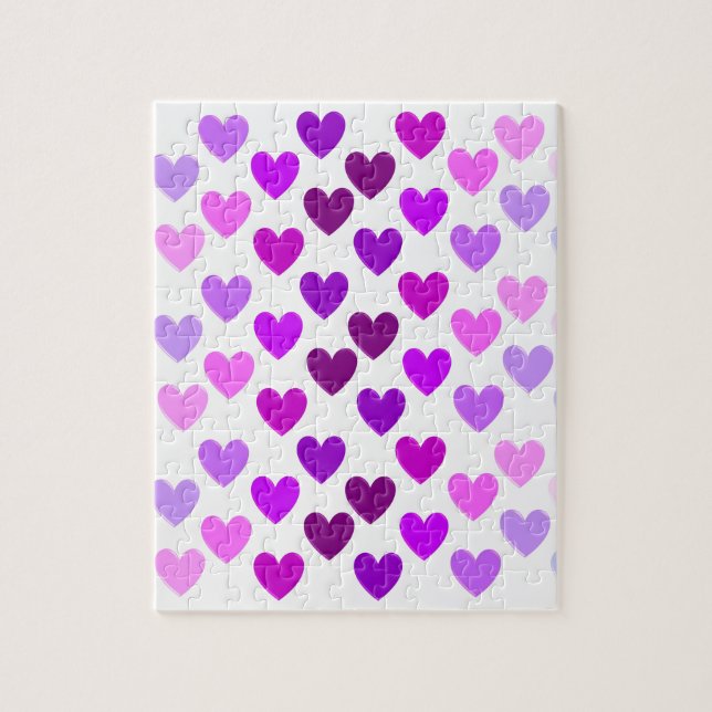 Quebra-cabeça corações de amor valentine romântico monocromático (Vertical)