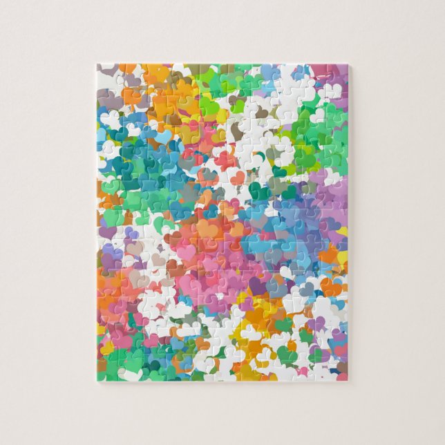 Quebra-cabeça Corações de Confete Pastel (Vertical)