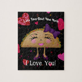 Quebra-cabeça Corações roxos de fita-taco, confete