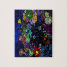 Coral Colorido e Arte de Recifes de Peixes