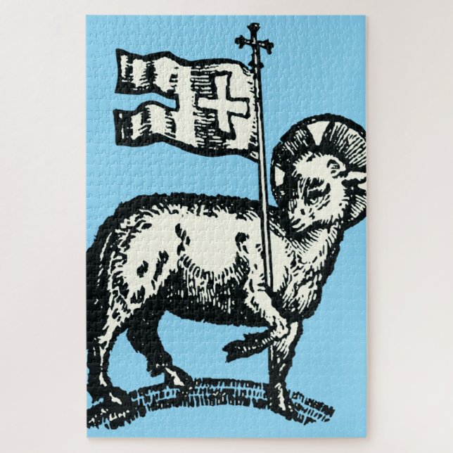 Quebra-cabeça Cordeiro de Deus símbolo da fé cristã (Vertical)