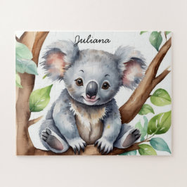 Quebra-cabeça Cores Aquáticas Cute Koala Bear Personalizadas