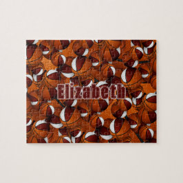 Quebra-cabeça cores do time de basquetebol branco maroon