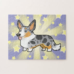 Quebra-cabeça Corgi de Galês do casaco de lã dos desenhos