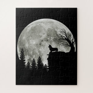 Quebra-cabeça Corgi Sobre Presentes De Halloween No Sangue Da Mo