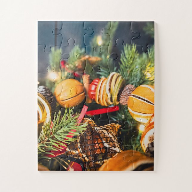Quebra-cabeça coroa de Natal (Vertical)