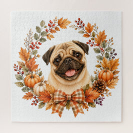 Quebra-cabeça Coroa de Outono Pug