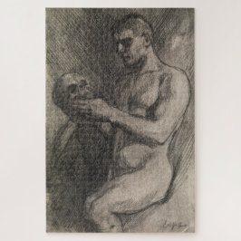 Quebra-cabeça Corpo de um Homem Segurando o Crânio (por Albert E