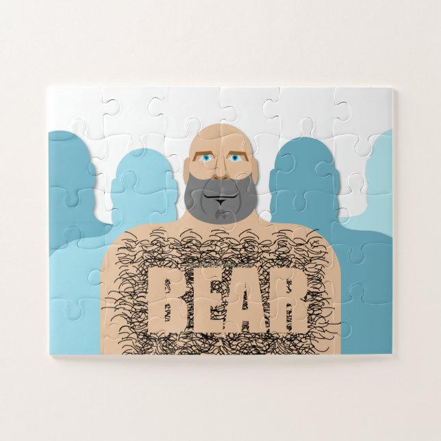 Quebra-cabeça Corpo peludo de SlipperyJoe, homem de ursos peludo (Horizontal)