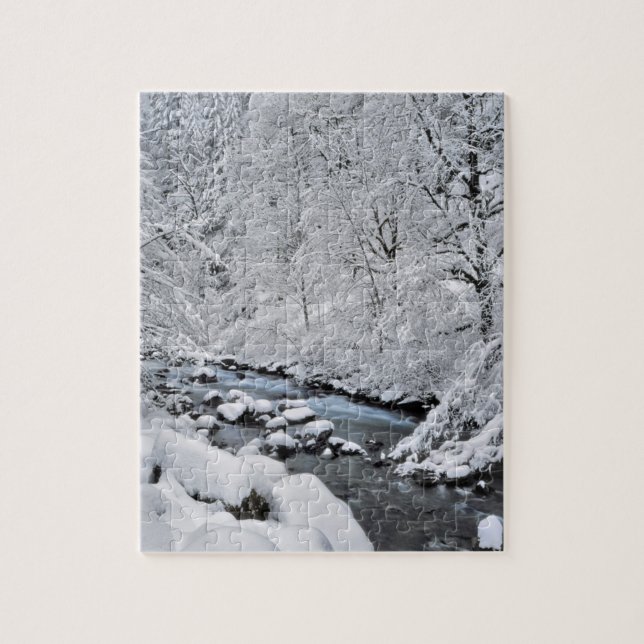 Quebra-cabeça Córrego branco nevado cênico, Oregon (Vertical)