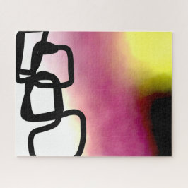 Quebra-cabeça Corrente de bloqueio: Abstrato cor-de-rosa, amarel