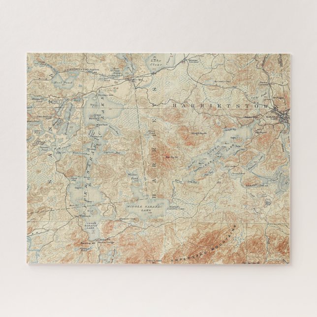 Quebra-cabeça Corrente do lago Saranac (Lagos Inferior, Médio e  (Horizontal)