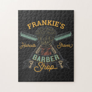 Quebra-cabeça Corte de Cabelo Retro Personalizado Barbearia Barb