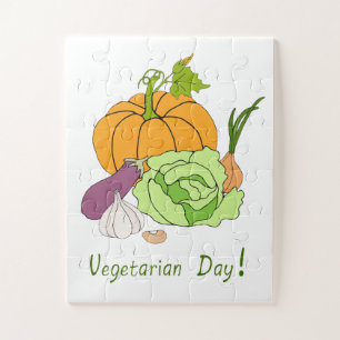 Quebra-cabeça Corte Minimalista do Dia Mundial da Vegetariana