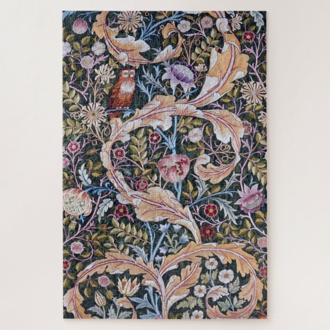 Quebra-cabeça Coruja e Flores, William Morris (Vertical)