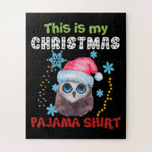 Quebra-cabeça Coruja Esta É A Minha Camisa De Pajama De Natal