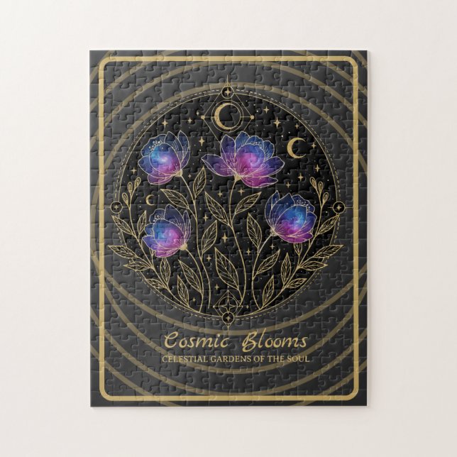 Quebra-cabeça Cosmic Blooms – Celestial Floral Mandala flowers (Vertical)
