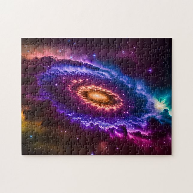 Quebra-cabeça Cosmic Pink & Purple Fun Galaxy inside Universe (Horizontal)