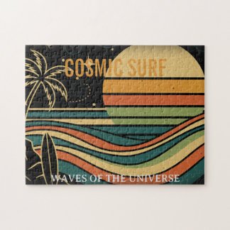Quebra-cabeça Cosmic Surf Retro Wave • Vintage Sunset Surfing