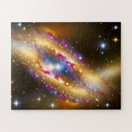 Quebra-cabeça Cosmos Artísticos Dourados Fantásticos Azul e Rosa