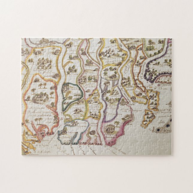 Quebra-cabeça Costa de África e do rio Gambia | 1622 (Horizontal)