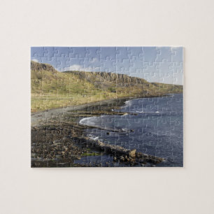 Quebra-cabeça Costa em Duntulm, Ilha de Skye, Escócia, Reino Uni