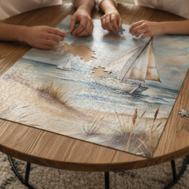 Quebra-cabeça Costeira de Aquarelas de Navegação Pacífica