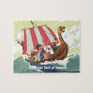 Quebra-cabeça Costume, vikings em navios viking navegando no alt