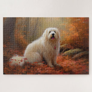 Quebra-cabeça Coton De Tulear nas Folhas de Outono Caem Inspiram