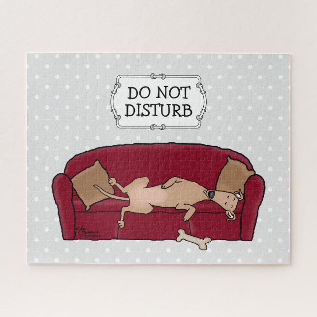 Quebra-cabeça Couch Greyhound (Desconhecido) Cão Preguiçoso Dorm (Horizontal)