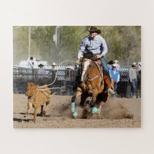 Quebra-cabeça Cowboy Rodeo Amarrar Bezerro Esportes Ocidentais
