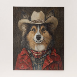 Quebra-cabeça Cowboy Shetland Sheepdog Sheltie