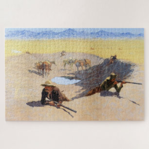 Quebra-cabeça Cowboys Fighting for a Water Hole (por Remington)