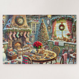 Quebra-cabeça Cozinha de Natal Wonderland Cozy Stocks e árvores