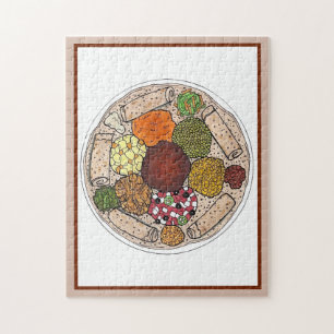 Quebra-cabeça Cozinhar Etíope - Comida Púltimo Injera Wat Lentil