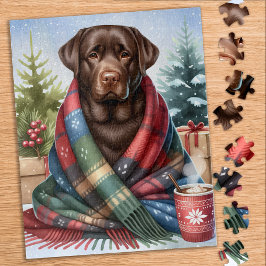Quebra-cabeça Cozy Chocolate Labrador Cão de Retriever