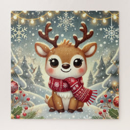 Quebra-cabeça Cozy Christmas Reindeer in a Winter Wonderland
